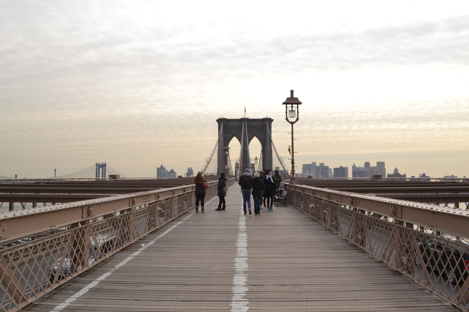 El puente de Brooklyn al atardecer
